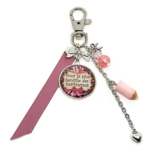 Porte clés maîtresse, cadeau maitresse, "pour la plus gentille des maîtresses"