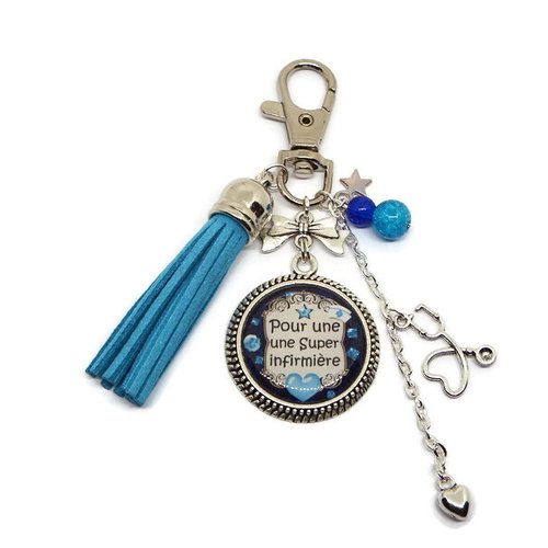 Porte-clés infirmière, cadeau infirmière, "pour une super infirmière"
