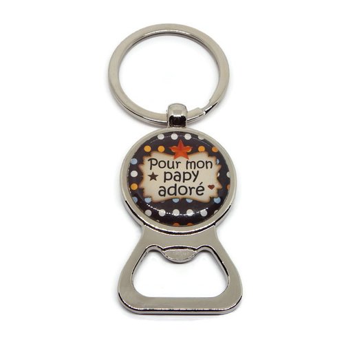 Porte clés décapsuleur papy, cadeau papy, "pour mon papy adoré", fête des grands-pères