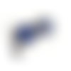 Boucles d'oreilles puce cabochon en verre vernis bleu paillette argent