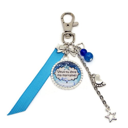 Porte clés future marraine, cadeau future marraine, "veux-tu être ma marraine"