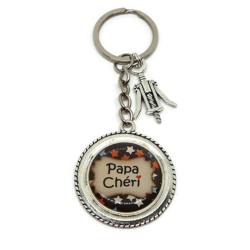 Porte clés papa, "papa chéri", cadeau fête des pères