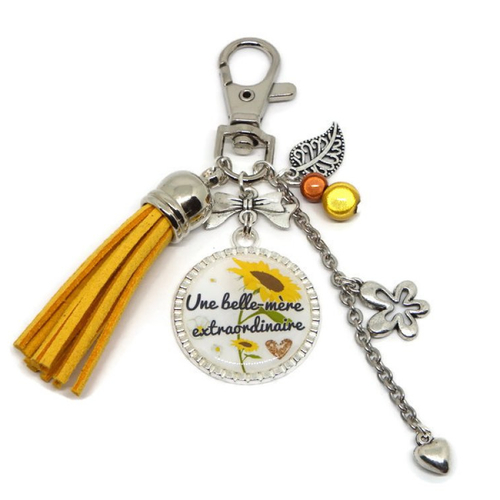 Porte clés belle mère, cadeau belle mère, "une belle mère extraordinaire"