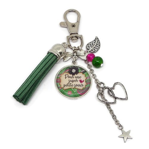 Porte clés soeur, frangine, cadeau soeur, "pour une super petite soeur"