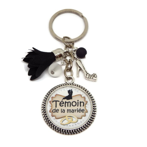 Porte clés témoin mariage, "témoin de la mariée", cadeau mariage