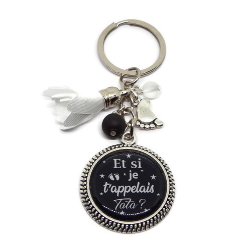 Porte clés tata, cadeau future tata, "et si je t'appelais tata ?", annonce grossesse