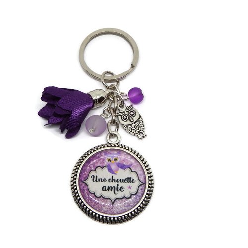 Porte clés amie, cadeau copine, amie, "une chouette amie"