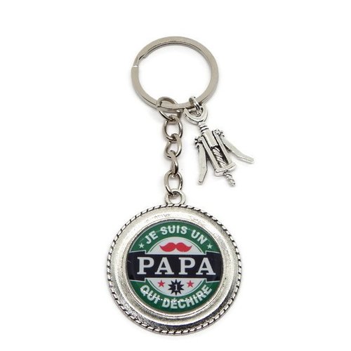 Porte clés papa "je suis un papa qui déchire" - cadeau fête des pères