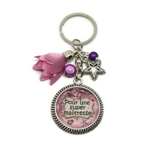 Porte clés maîtresse, cadeau maitresse, "pour une super maîtresse"