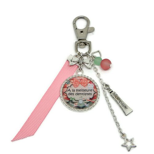 Porte clés dentiste, cadeau dentiste, "a la meilleure des dentistes"
