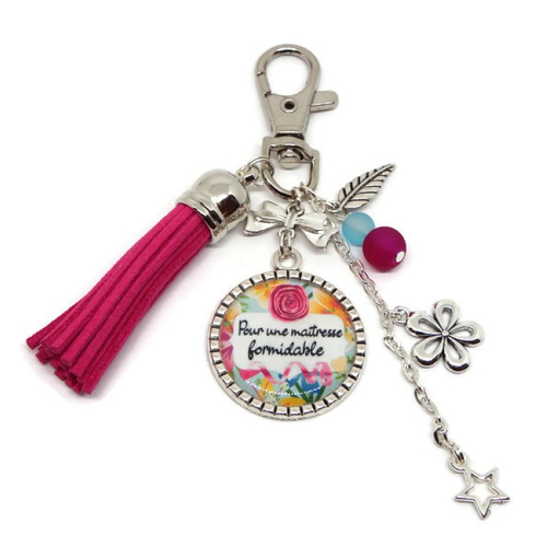 Porte clés maîtresse, cadeau maitresse, "pour une maîtresse formidable"
