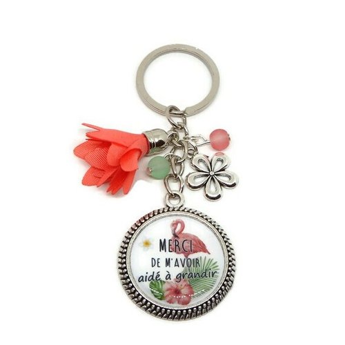 Porte clés nounou,  "merci de m'avoir aidé à grandir", porte clés maîtresse, atsem, aesh, cadeau crèche