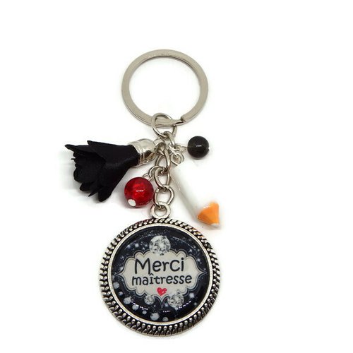Porte clés maîtresse, cadeau maitresse, "merci maîtresse"