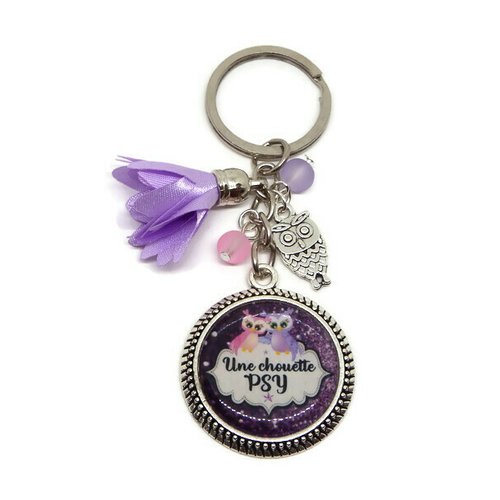 Porte clés psychologue, cadeau psychologue, "une chouette psy"