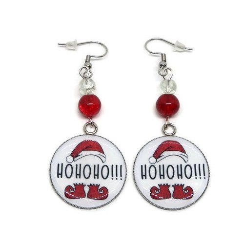 Boucles d'oreilles thème noël "hohoho !!!"