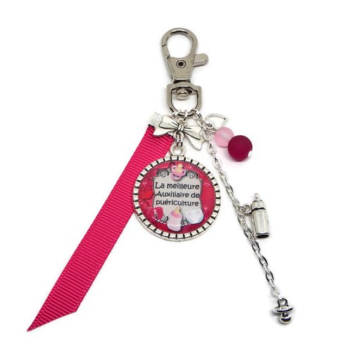 Porte clés auxiliaire puéricultrice, "la meilleure auxiliaire de puériculture"