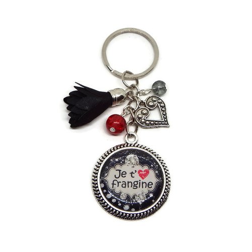 Porte clés soeur, cadeau sœur, "je t'aime frangine"