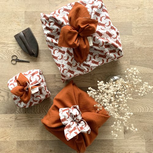 Little renard emballage cadeau tissu - furoshiki