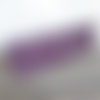 Trousse pochette en cuir de veau couleur violet prune - 20,5cm x 6,5cm