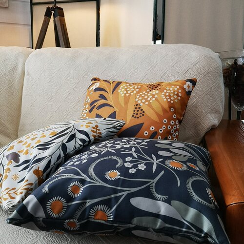 Coussin oreiller canapé taie à fermeture éclair oreiller décoratif de canapé housses de coussin 45x45cm couverture déco motif f