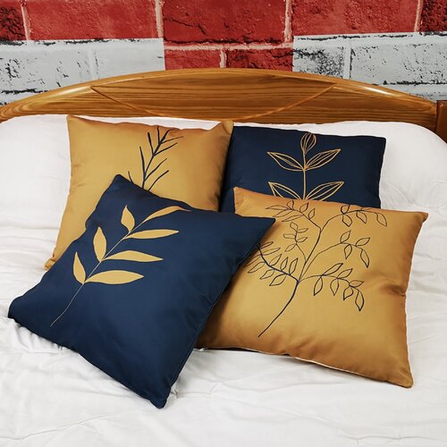 Housse oreiller canapé motifs feuilles taie d'oreiller décorative coussin 45x45cm housse de coussin canapé