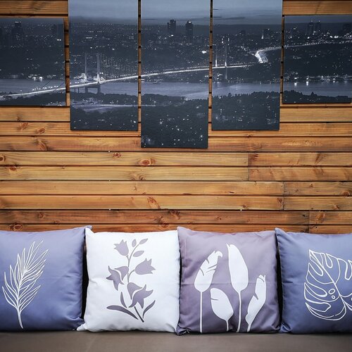 Housse de coussin tissu velours 45x45cm taie d'oreiller motif déco feuille housses de coussin pour la chambre fauteuil jardin