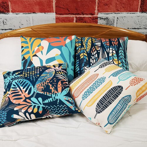 Housses de coussins abstrait 45x45cm taie d'oreiller carré housses couleurs intenses décor canapé chambre salon coussins canapé velours