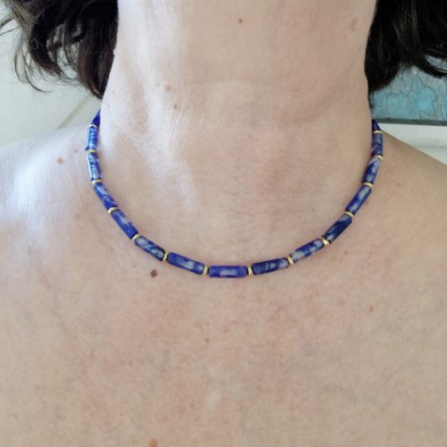 Collier tubes watermelon blue