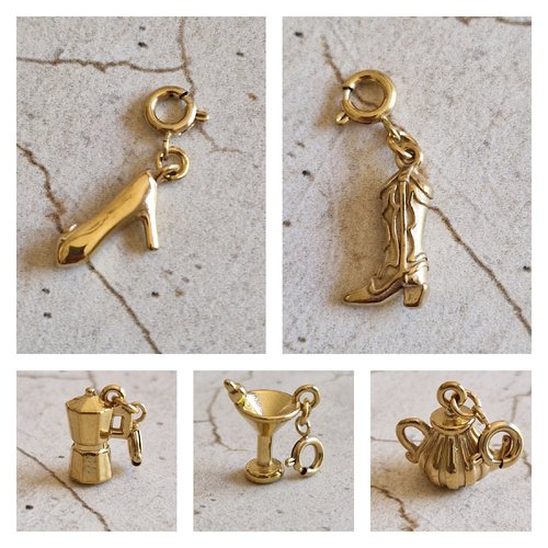 Charms acier inoxydable doré