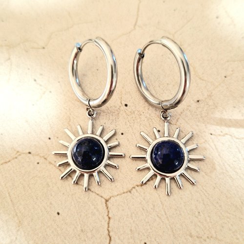 Créoles soleil lapis-lazuli