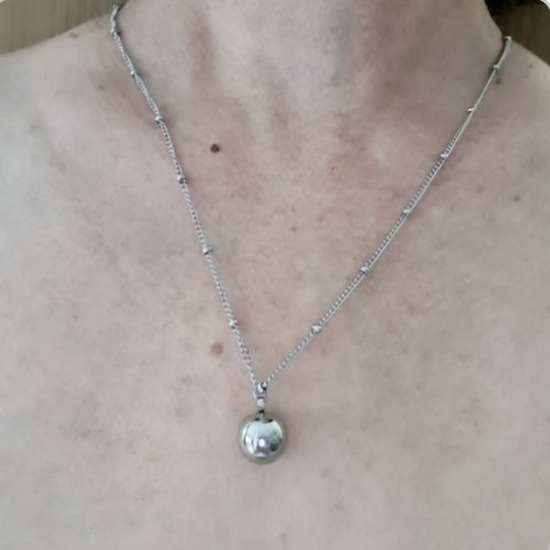Collier boule en acier inox
