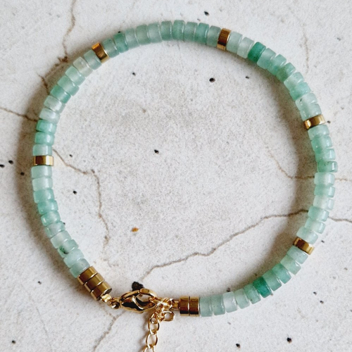 Bracelet pierres de gemmes aventurine verte