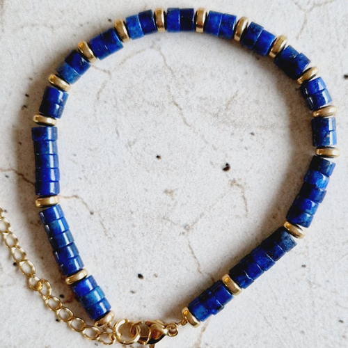 Bracelet pierres de gemmes lapis-lazuli