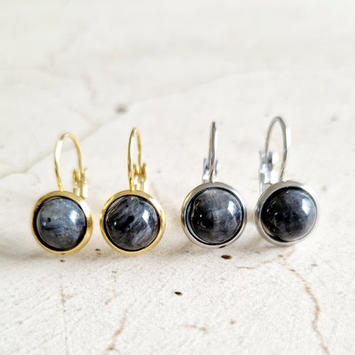 B.o dormeuses en pierre labradorite
