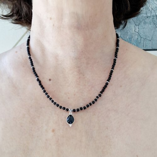 Collier pierres de gemmes onyx