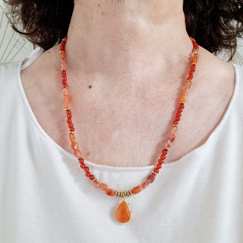 Collier cornaline