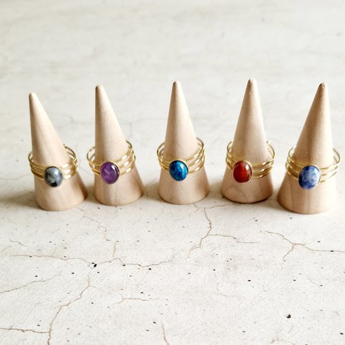 Bagues ajustables triple pierres de gemmes