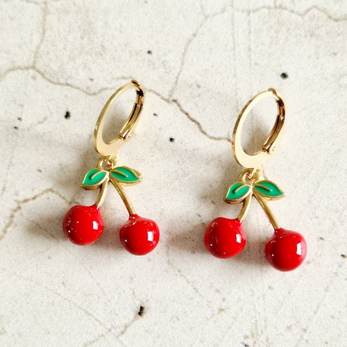 Boucles d'oreilles cerises