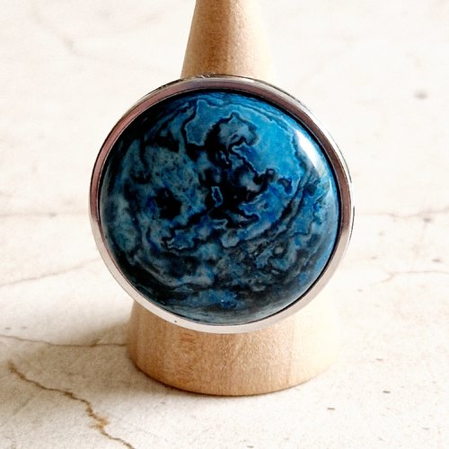 Bague ajustable chrysocolle