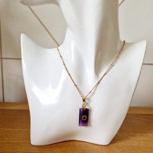 Collier pendentif améthyste