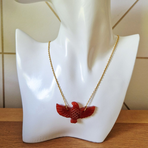 Collier aigle cornaline
