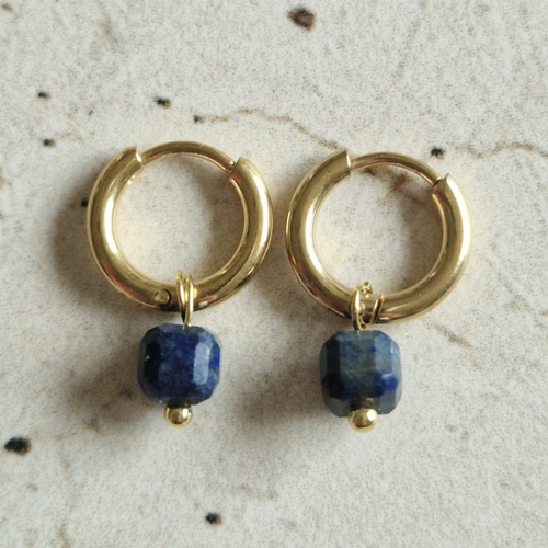 Mini créoles lapis-lazuli
