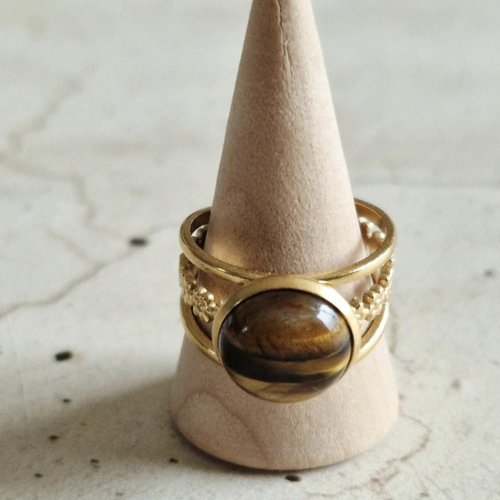 Bague ajustable oeil de tigre