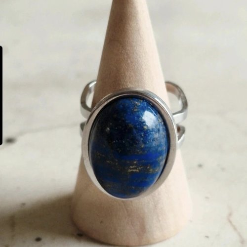 Bague ajustable lapis-lazuli