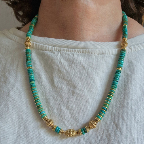 Collier  rondelles chrysoprase
