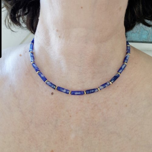 Collier tubes watermelon blue