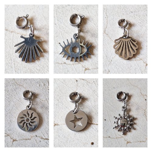 Charms en acier inoxydable argenté 1