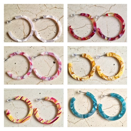 Créoles acétate 40mm
