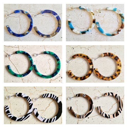 Créoles acétate 40mm