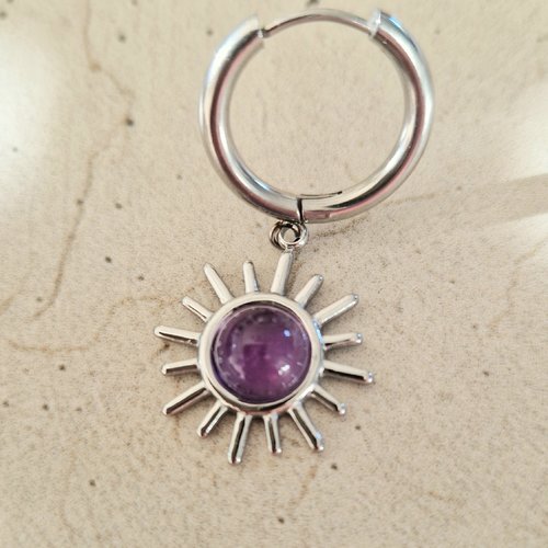 Créoles soleil améthyste